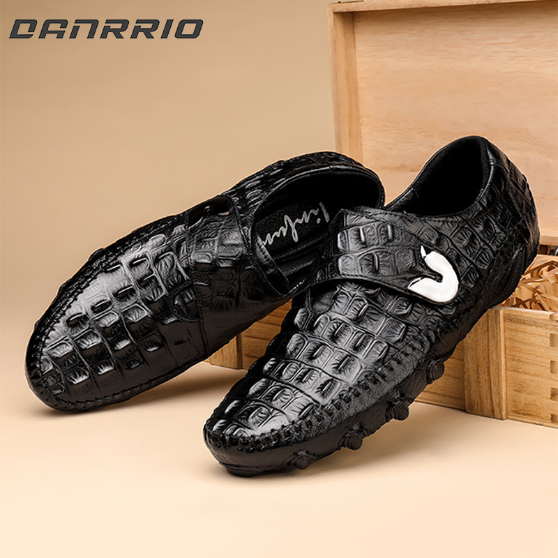DANRRIO Nappa Cowhide High-grade Business Crocodile Grain Leather Men's Shoes|Crocodile Print Loafers DANRRIO.COM DANRRIO