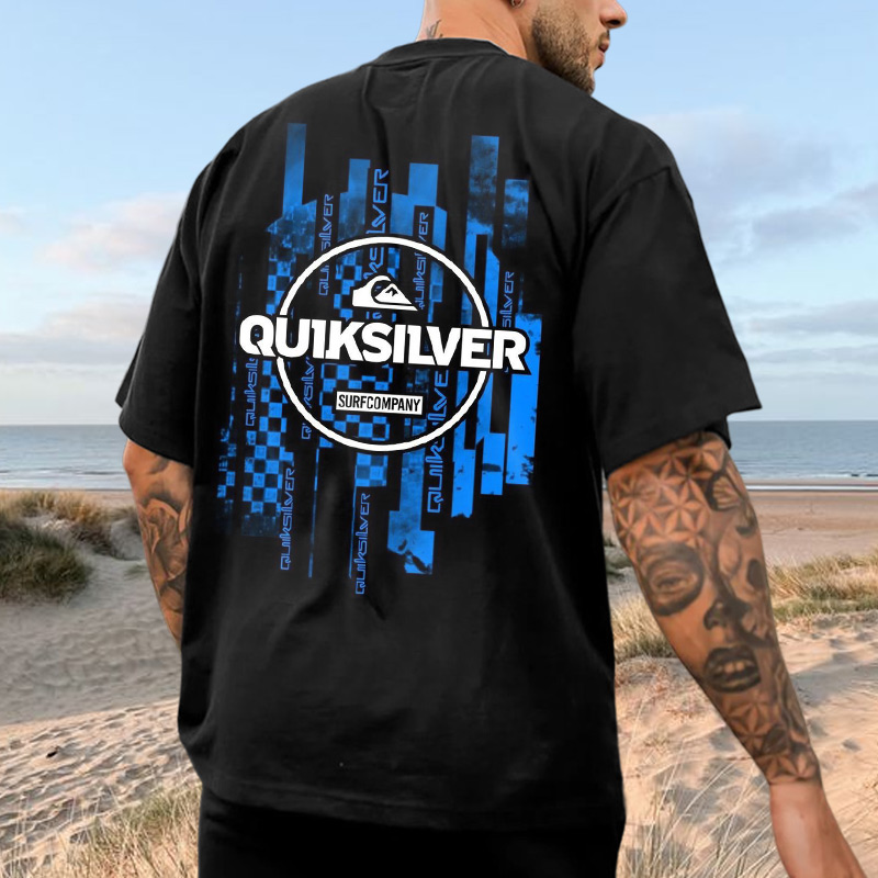 Oversized Unisex Vintage Surf Print Beach Resort T-Shirt / [blueesa] /