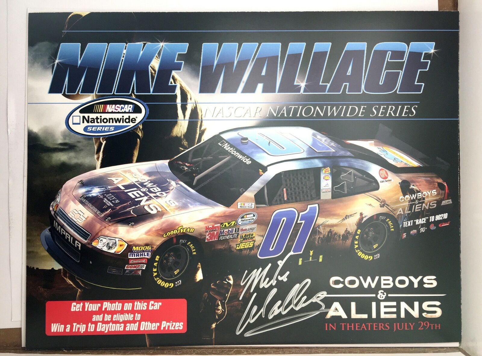 Mike Wallace Signed 8.5x11 Photo Poster painting Promo Hero Card Postcard NASCAR  SHIP Auto