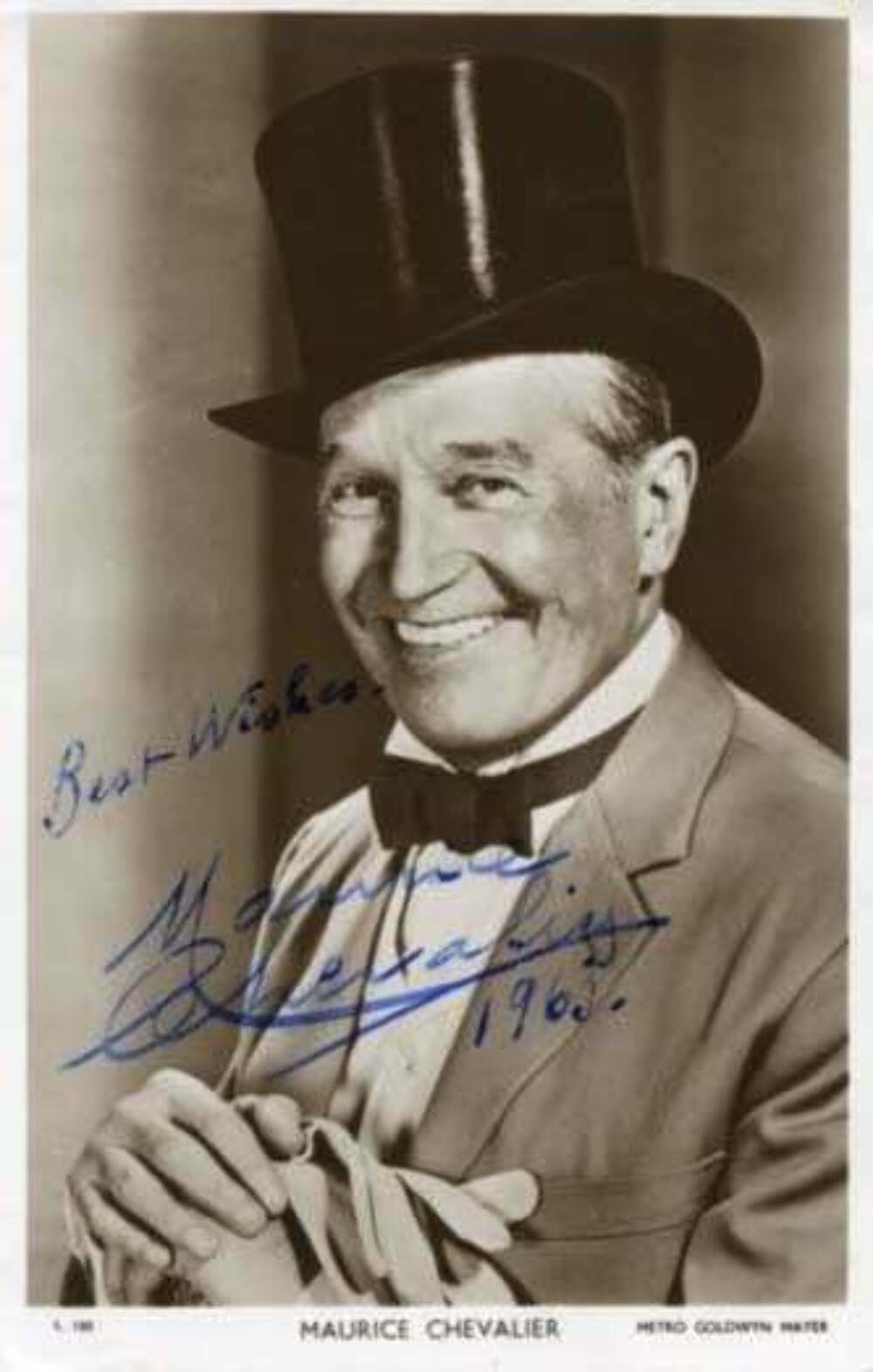 ACTOR & SINGER Maurice Chevalier autograph, signed vintage Photo Poster painting