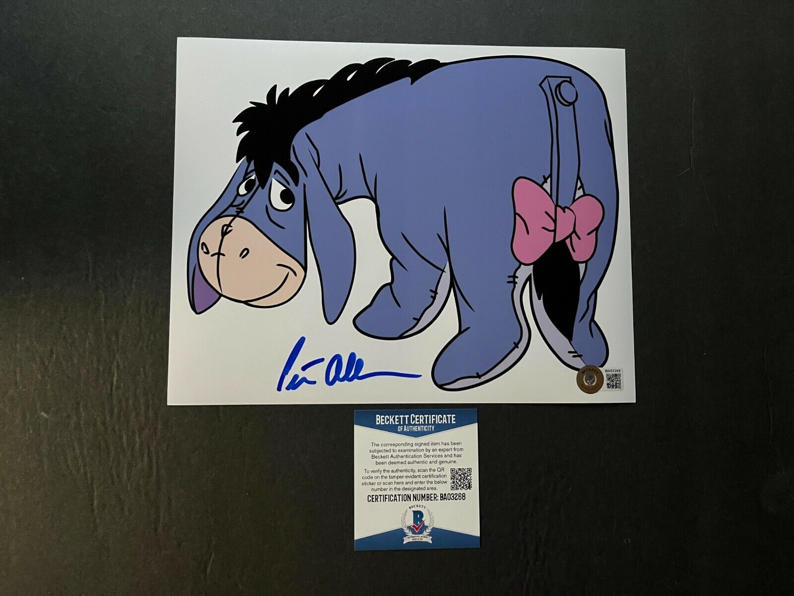 Peter Cullen Rare! signed autographed Eeyore Pooh 8x10 Photo Poster painting Beckett BAS Coa