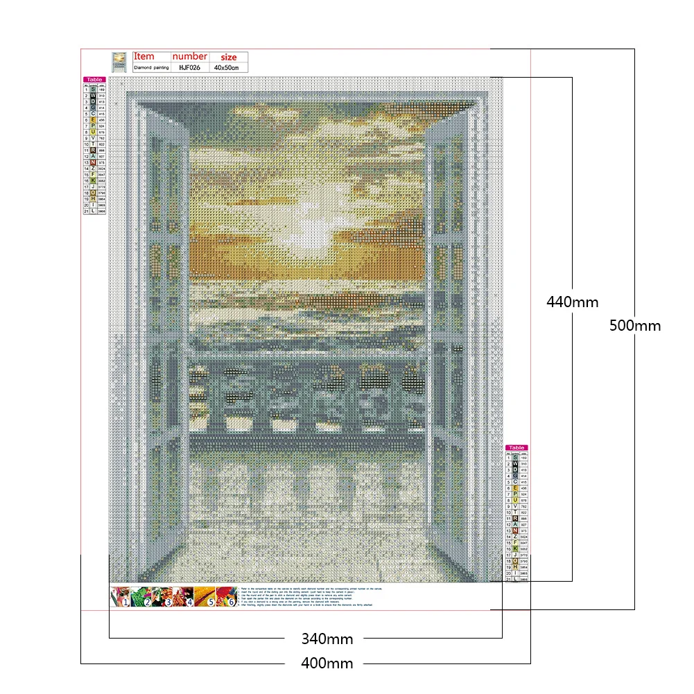 Full Square Drill Mosaic Poster 5D DIY Diamond Painting Beach Sunset Kit