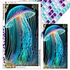 5D DIY Full Round Drill Diamond Painting Stained Glass Jellyfish Kit Decor(Y915)