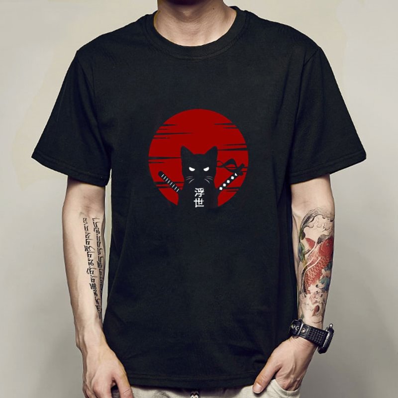 Dark Style Samurai Cat T-shirt