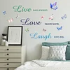 Live Laugh Love Butterfly Wall Sticker Home Decor