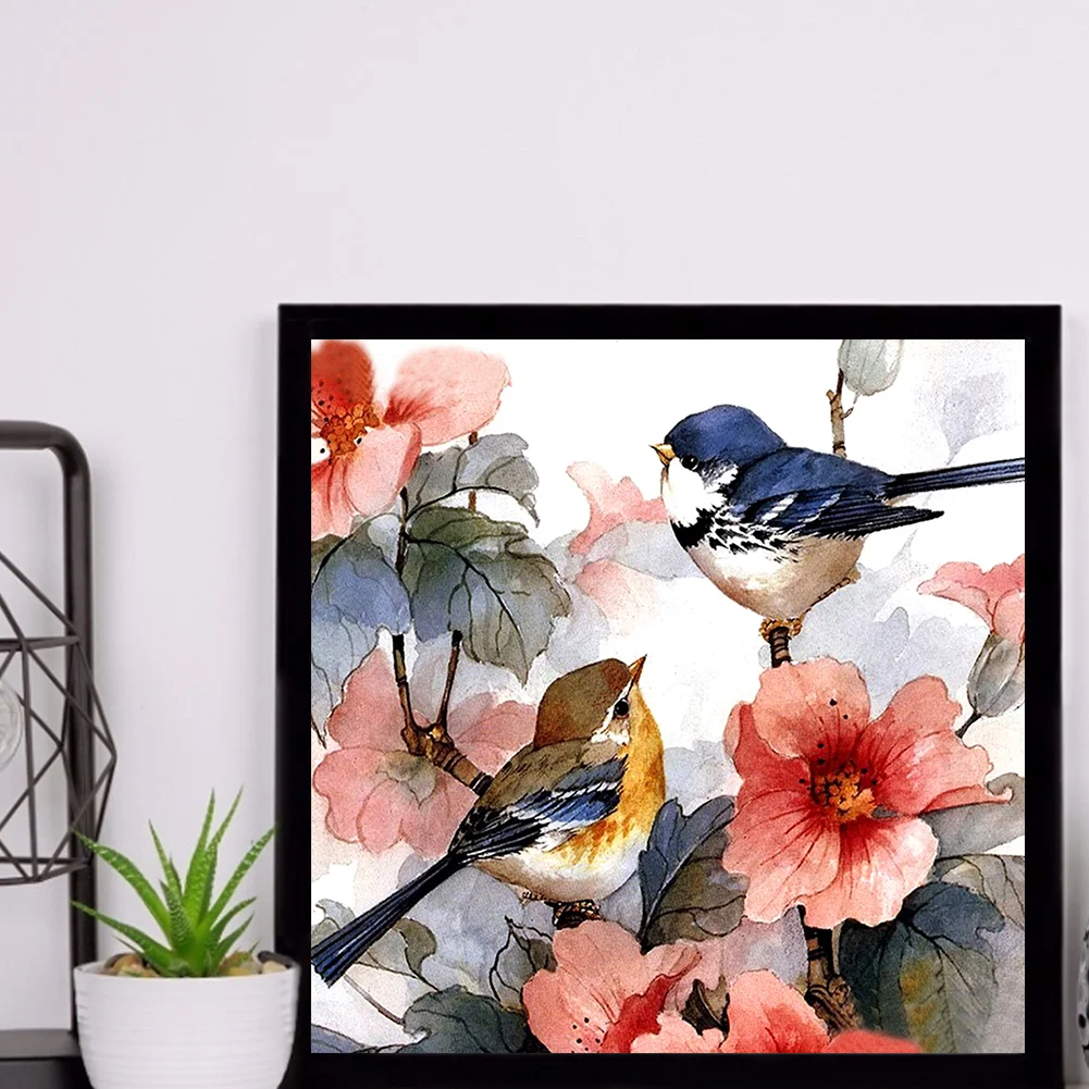 Diamond Painting - Full Round Drill - Flowers Birds(30*30cm)