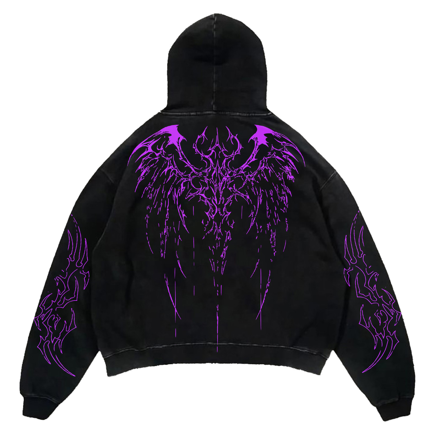 Purple Flame Thorns Dark Wing Hoodie