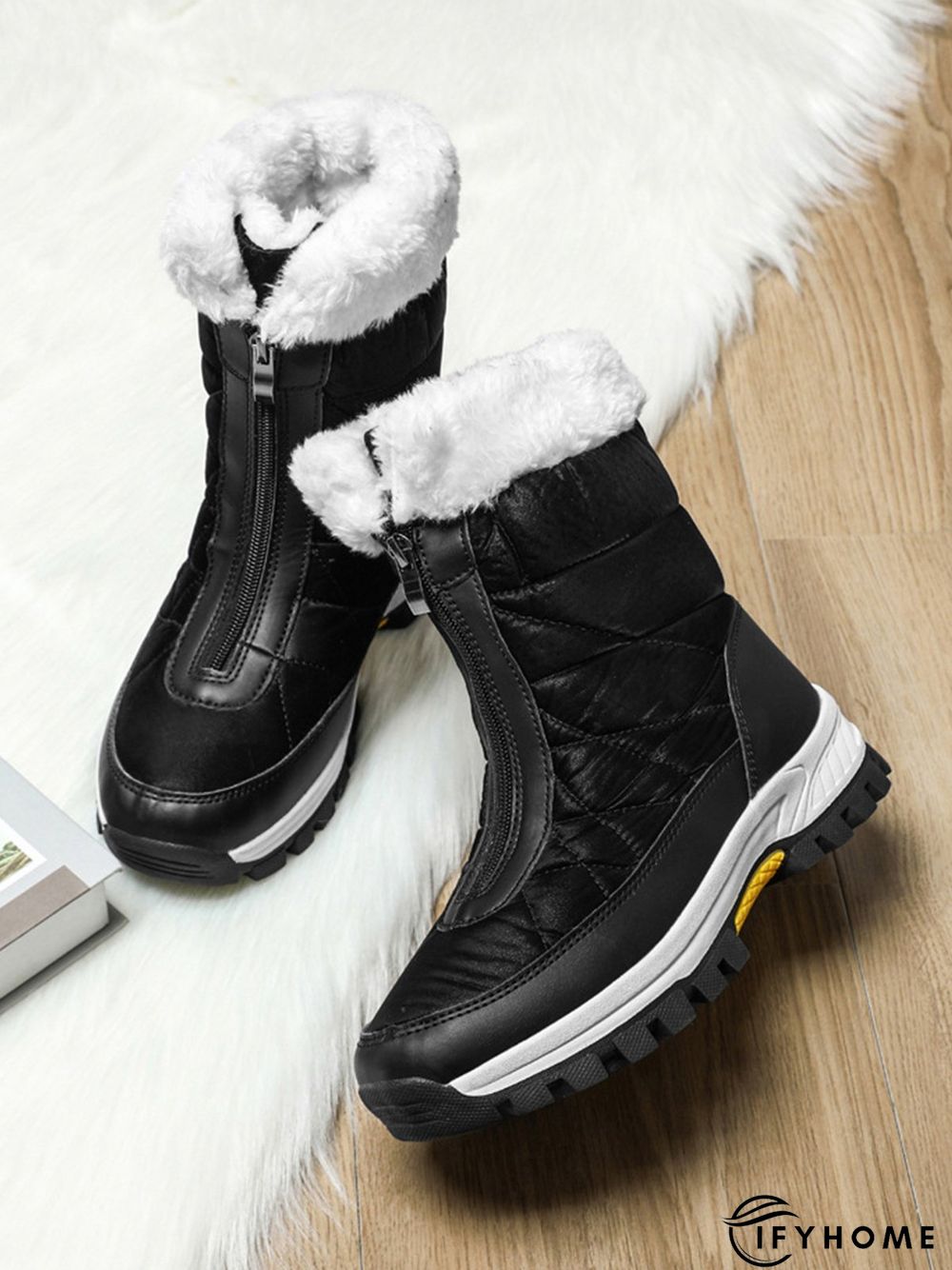 Winter Front Zip Thermal Lined Outdoor Snow Boots | IFYHOME