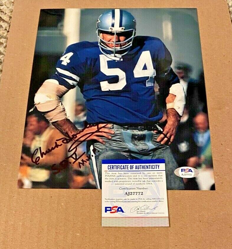 CHUCK HOWLEY SIGNED DALLAS COWBOYS 8X10 Photo Poster painting W/SBMVP PSA/DNA #4