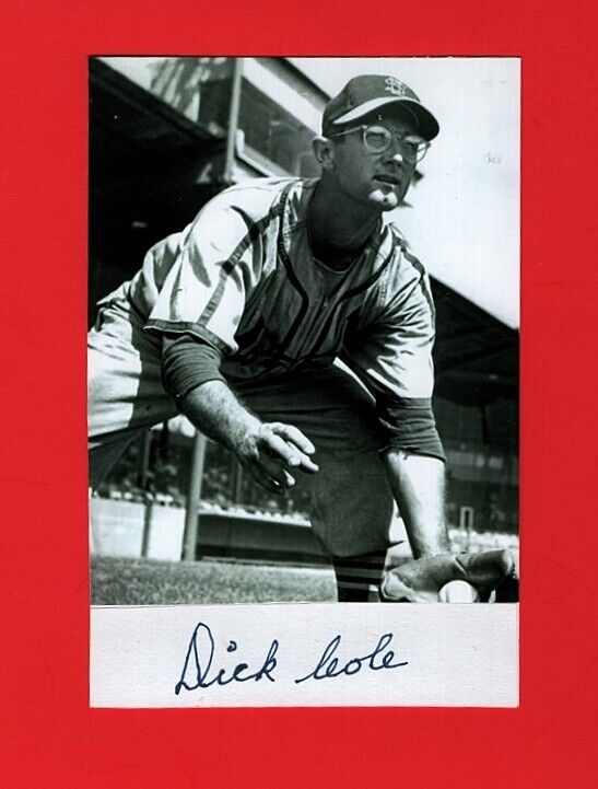 1951 DICK COLE- ST LOUIS CARDINALS AUTOGRAPHED CUT W/4X6 Photo Poster painting-(d.2018)