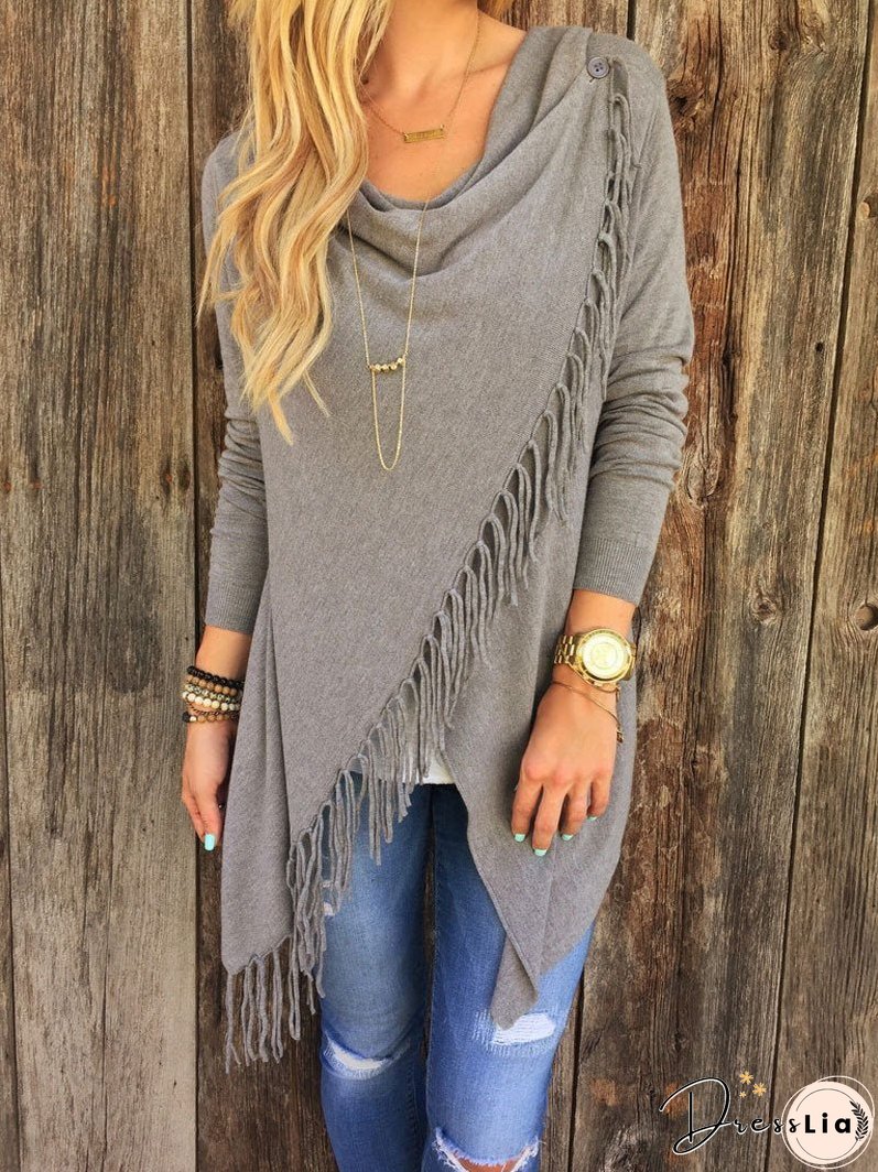 Classic Tassel Slash Sweater Top