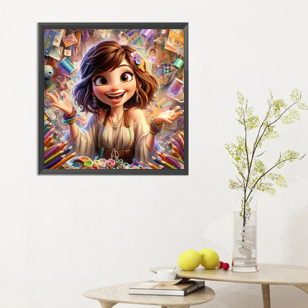 Full Round Diamond Painting 30*30cm - Girl