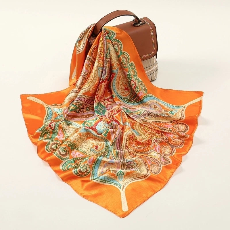 Women's Retro Geometric Imitated Silk Silk Scarf