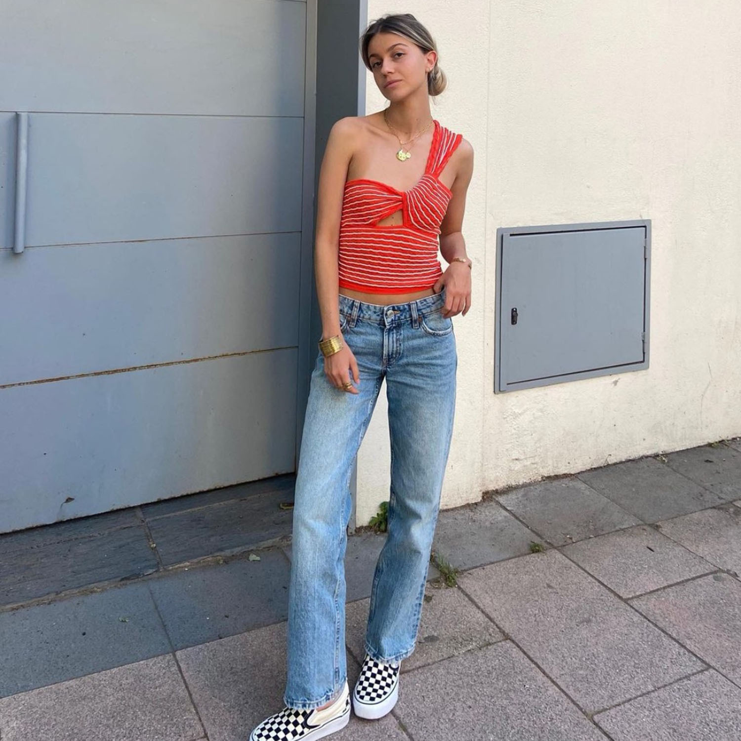 Ootddress One-Shoulder Twist Crochet Top Knitted Summer Party Sleeveless Y2k Bustier Knot Front Cut Out Backless Knit Corset Tops