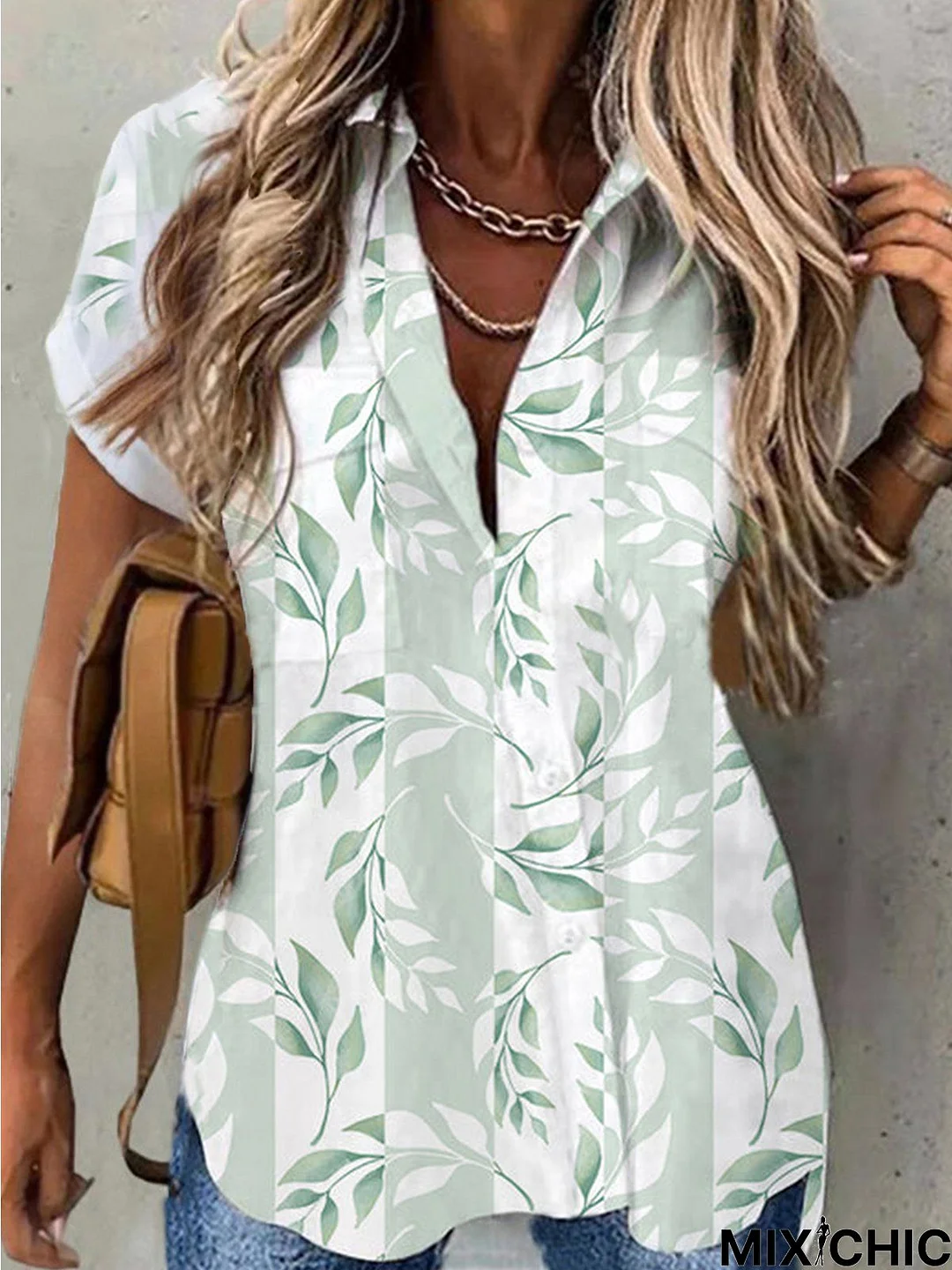 Women's Holiday Weekend Floral Tunic Blouse Shirt Floral short Sleeve Print Shirt Collar Casual Streetwear Top Tunic Blouse