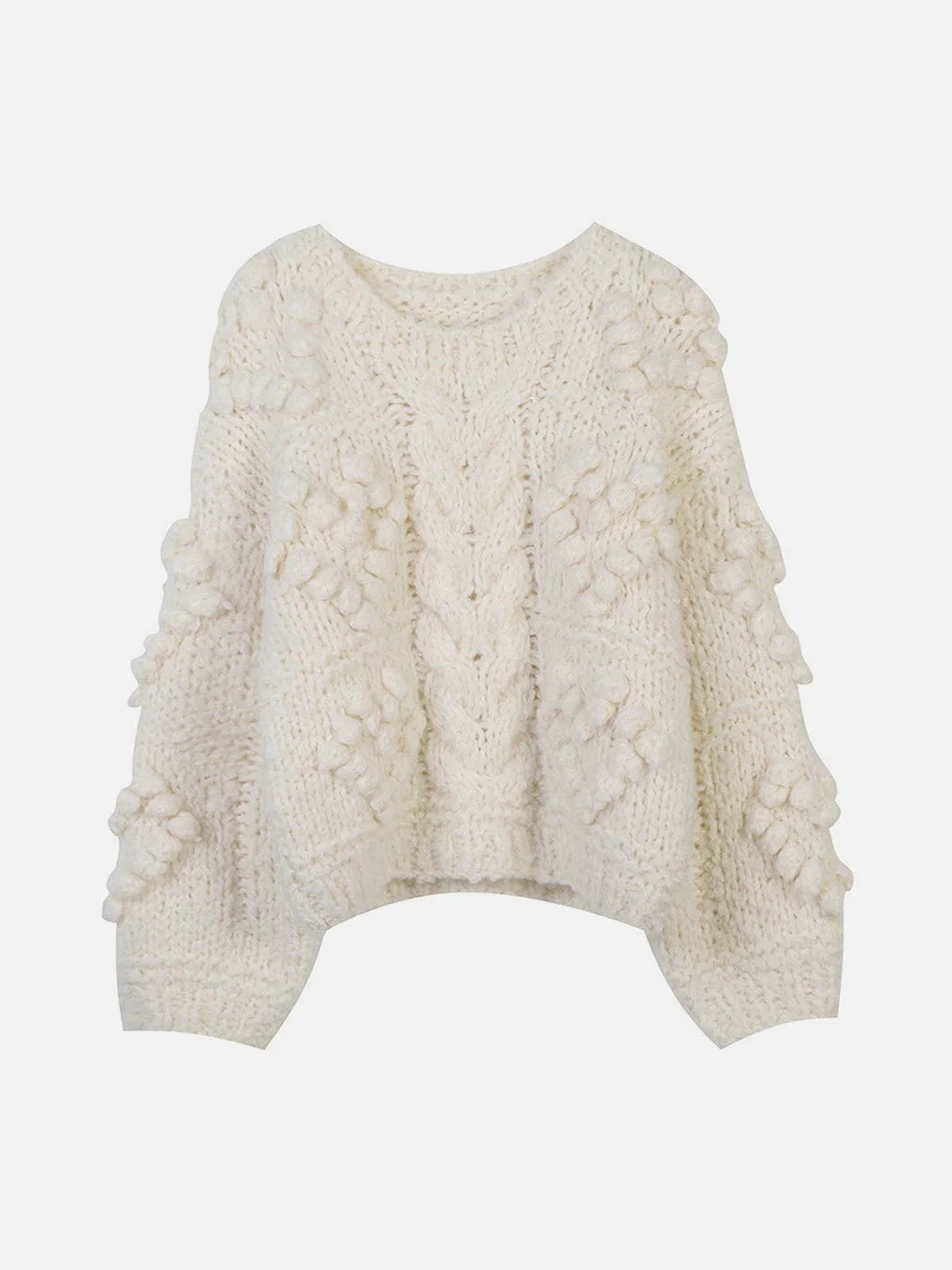 3D Heart-Shape Manual Knit Sweater
