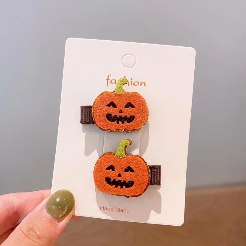 Halloween Cool Style Girl’S Pumpkin Cat Ghost Felt Hair Clip