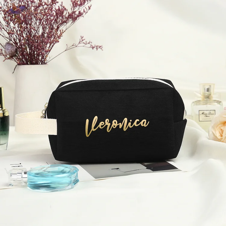 Personalized Name Cosmetic Bag Custom Makeup Bag Zipper Storage Bag Gifts for Ladies Girls