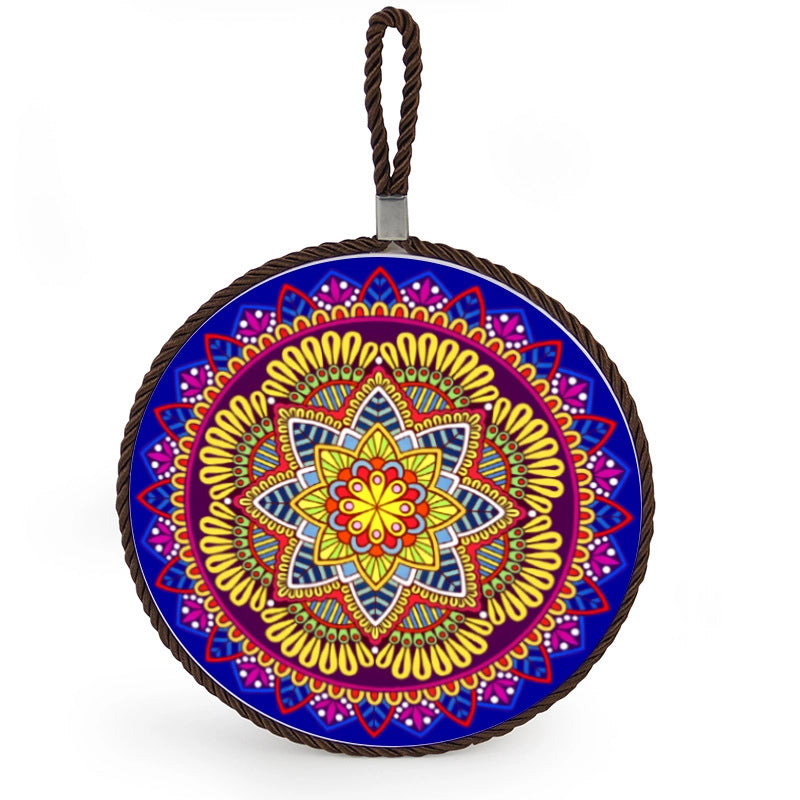 Factory Supply Thermal Transfer Printing 17cm Mandala Ceramic Heat Insulation Pot Mat Home Pot Mat European Style