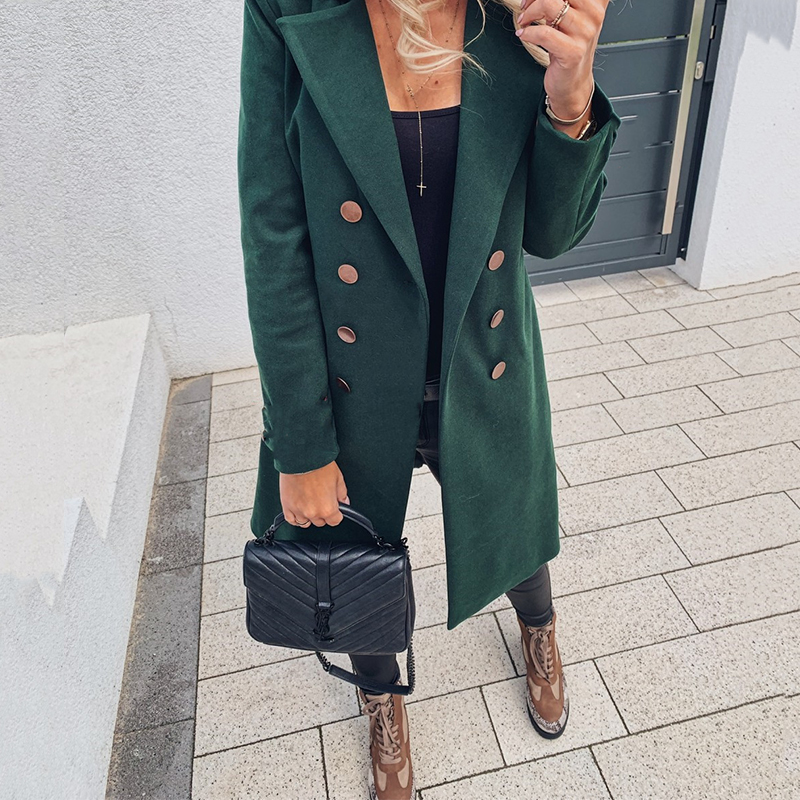 Fashion Double-breasted Long Coat