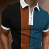Gioiacombo&trade; POLO da uomo a maniche corte a righe tricolore con revers
