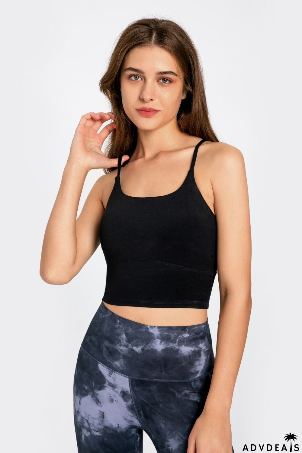 Crisscross Back Scoop Neck Sports Cami