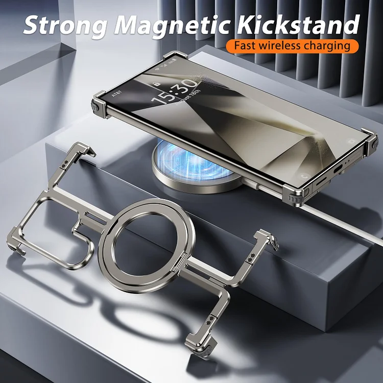 Suitable For Samsung S24 Series Frameless Magnetic Holder Mobile Phone Case