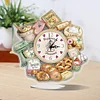 (US Local)5D DIY Special Shape Diamond Painting Desk Ornament Handmade Clock Kit(Bake Time)