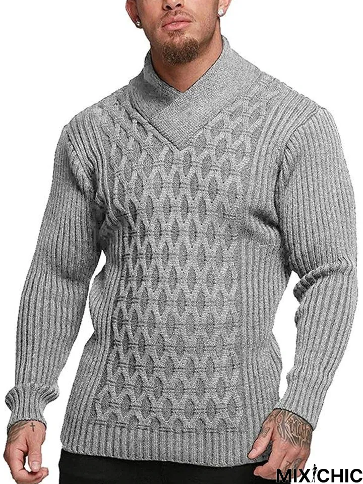 Men's Solid Color Long Sleeve Sweater