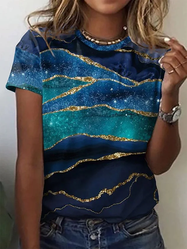 Ombre Casual Short Sleeve T-Shirt