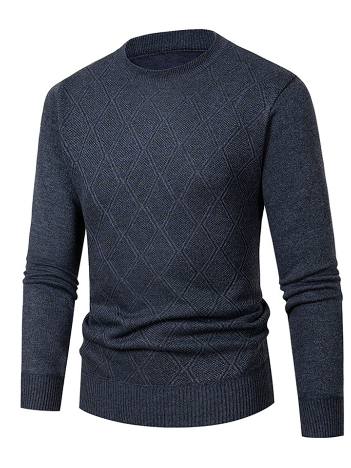 Men's Round Neck Sweater New Fall and Winter Inner Sweater Warm and Comfortable Men's Bottoming Knit Sweater Tops