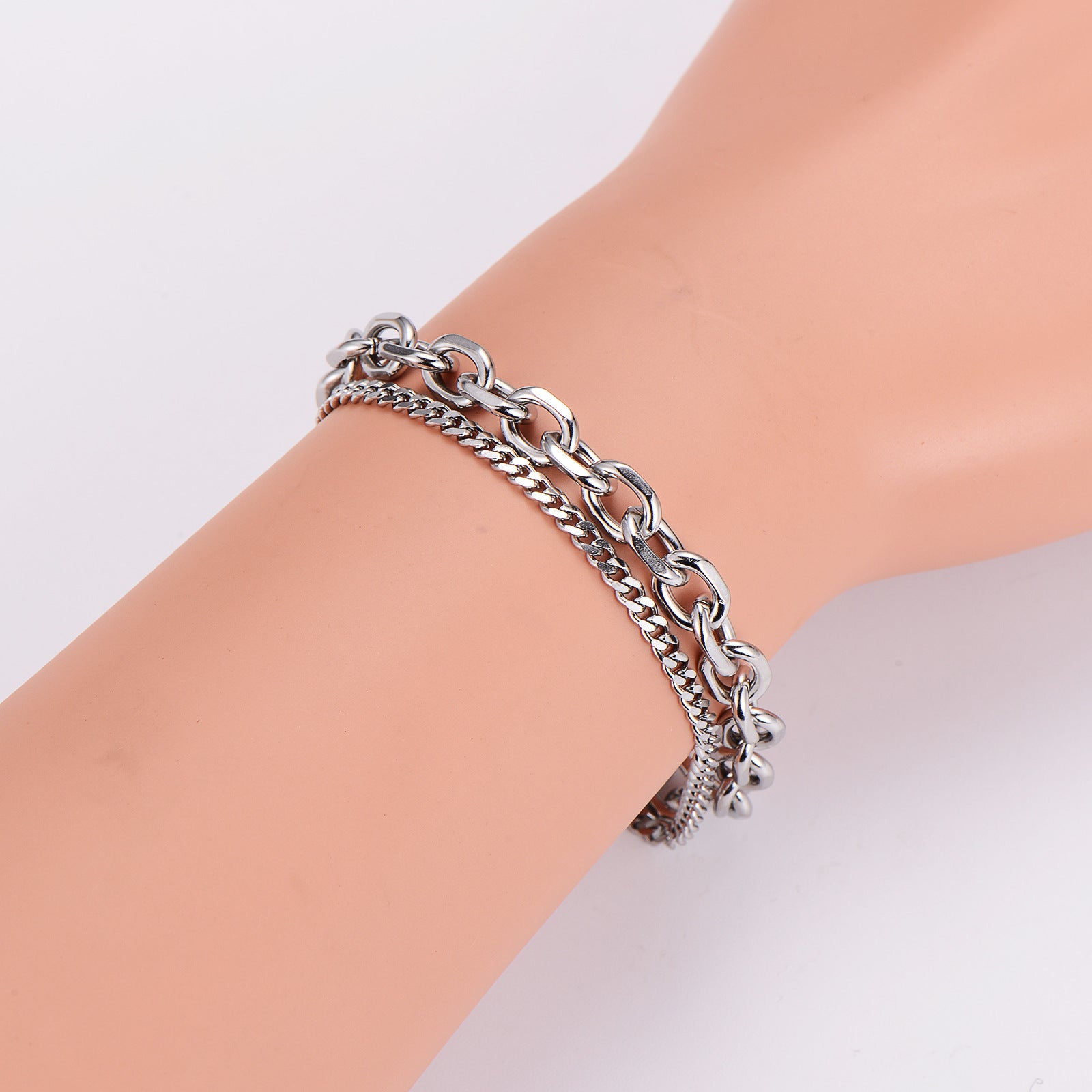 Aml Hip-Hop Double-Layer 6.5Mm O-Shaped Ot Corner Polished Bracelet For Men And Women Trendy Ins Niche Design All-Match