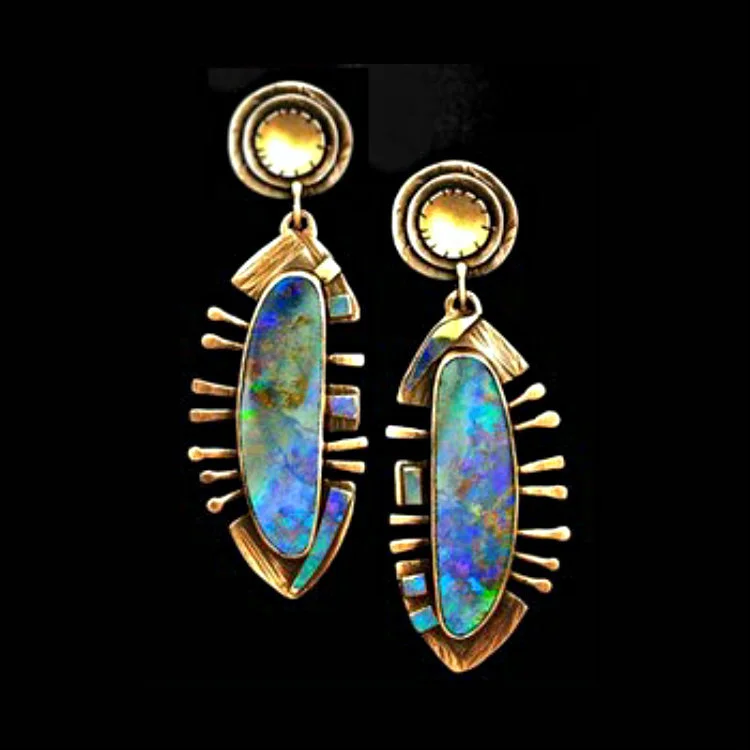 Vintage Gold Fish Shaped Earrings
