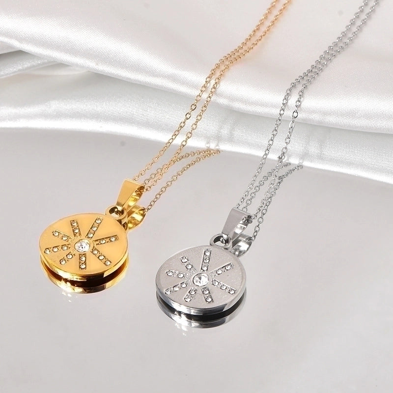 Jewelry Minimalist Star 304 Stainless Steel Titanium Steel Zircon Inlay Pendant Necklace