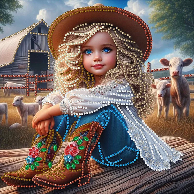 Cowgirl 30*30CM(Canvas)  Special Shaped Drill Diamond Painting gbfke