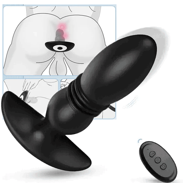 Remote Control Vibrating & Thrusting Anal Plug Prostate Massager By Rose Toy