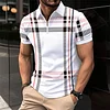 Men's Printed Plaid Stripe POLO Shirt