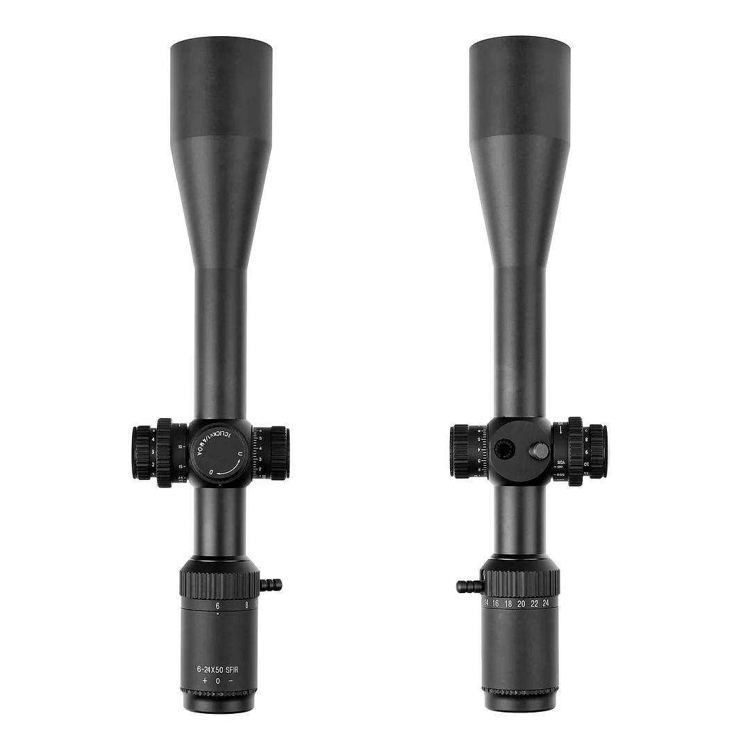 ohhunt® 6-24X50 SFIR Long Range Rifle Scopes 30MM SFP Red Illumination SIDE AO