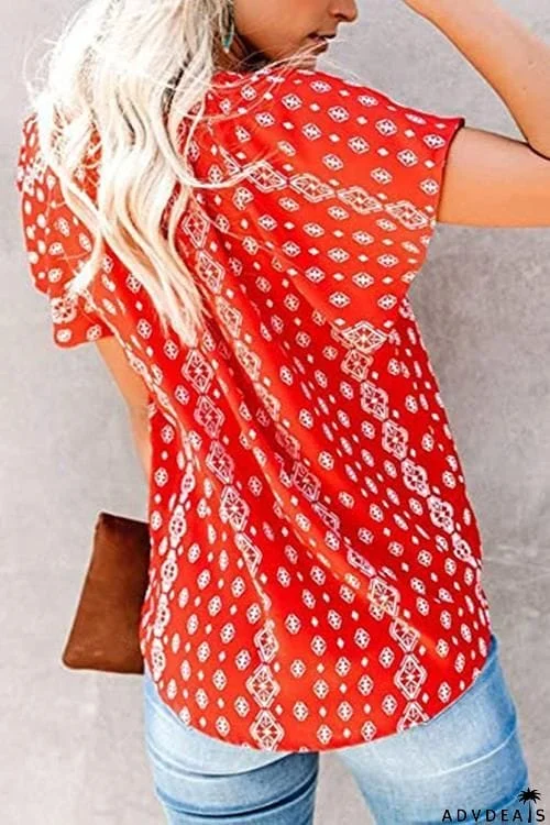 V Neck Loose Blouse