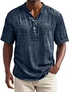 Men's Loose Textured Button T-Shirt