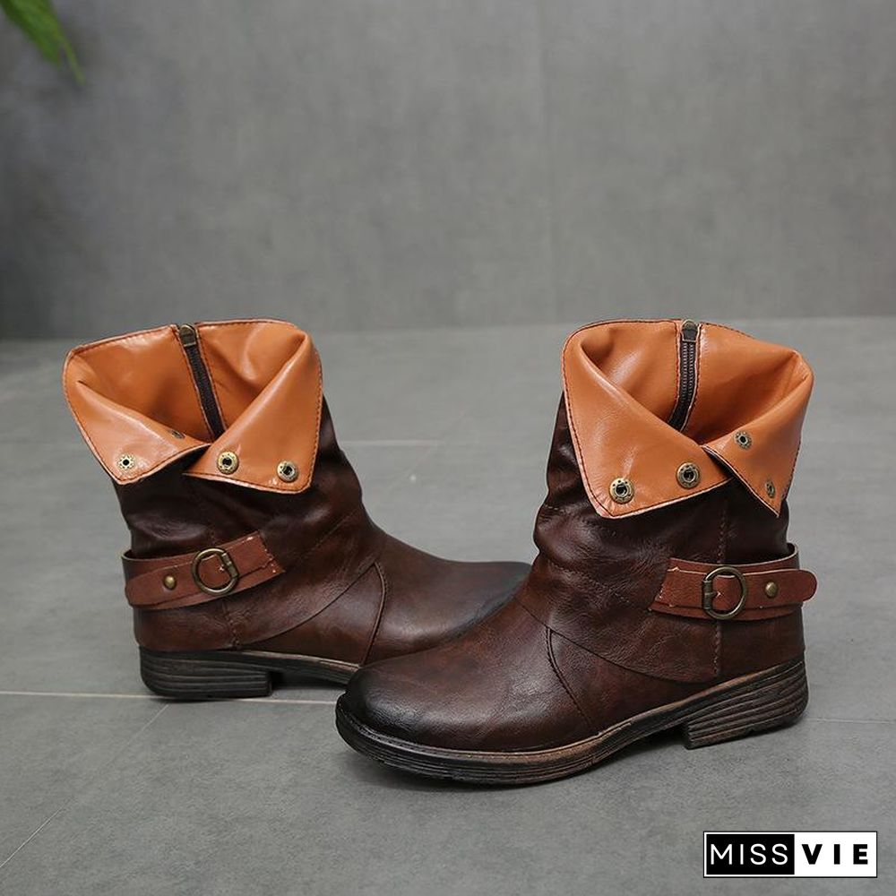 Casual Classic Comfy Zipper Booties