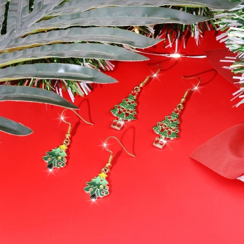 1 Pair Christmas Elegant Cute Romantic Christmas Tree Plating Alloy K Gold Plated Drop Earrings