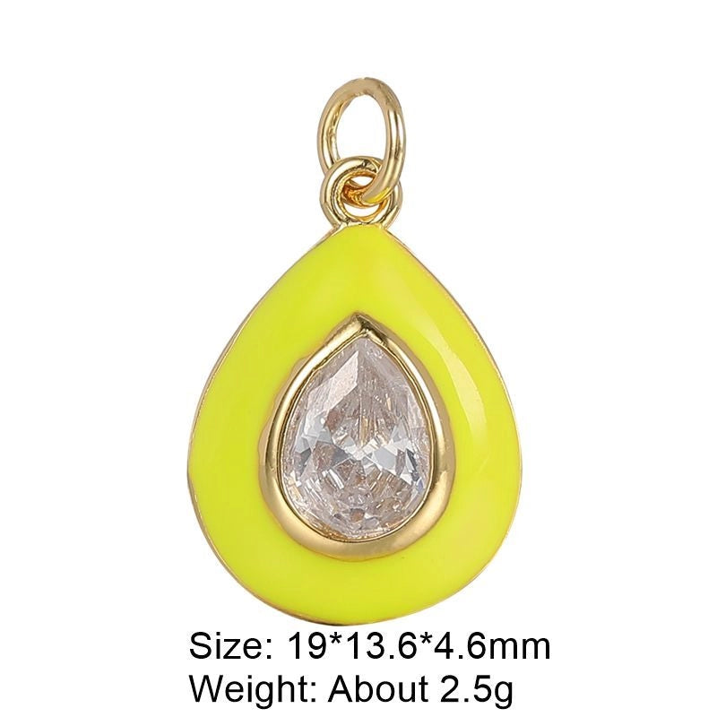 1 Piece 29 * 16mm Copper Artificial Gemstones Heart Shape Jewelry Accessories Pendant Chain