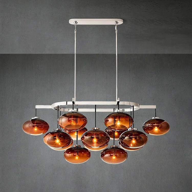 Curvette Smoke Glass Linear Chandelier 54" Vjlight