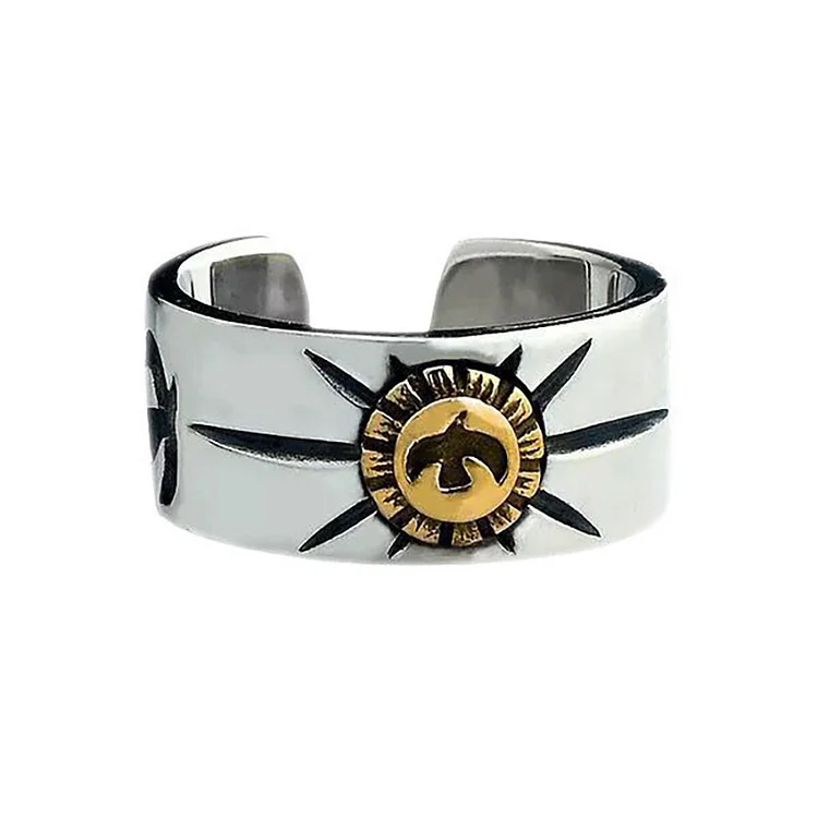 Vintage Suntotem Wide Eagle Ring Cartoon Animal Bird Adjustable Rings for Women Girl Boho Finger Charm Jewelry Anillos Mujer