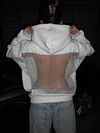 Backstage Crystal-Mesh Hoodie