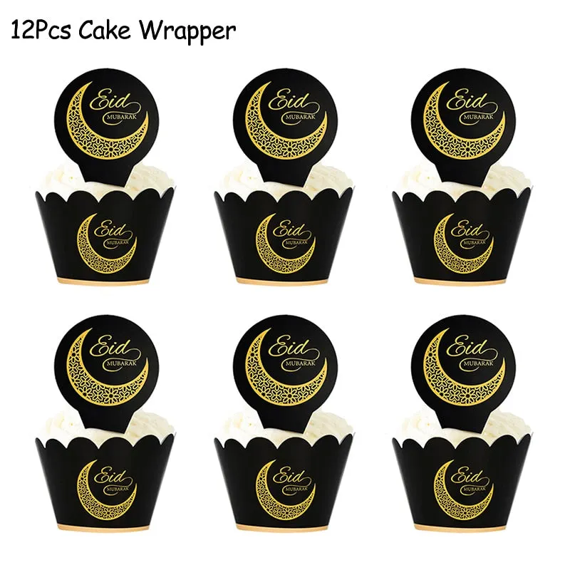 Eid Mubarak Balloons Eid Decoration Sticker Banner Helium Balloon Ramadan Mubarak Muslim Islamic Festival Party DIY Decorations