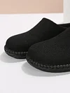 Plain Color Mesh Fabric Flat Clog Shoes