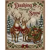 Reindeer Sleigh DIY 11CT 3 Strand Stamped Cross Stitch Kit 40x50cm tapestrymarket