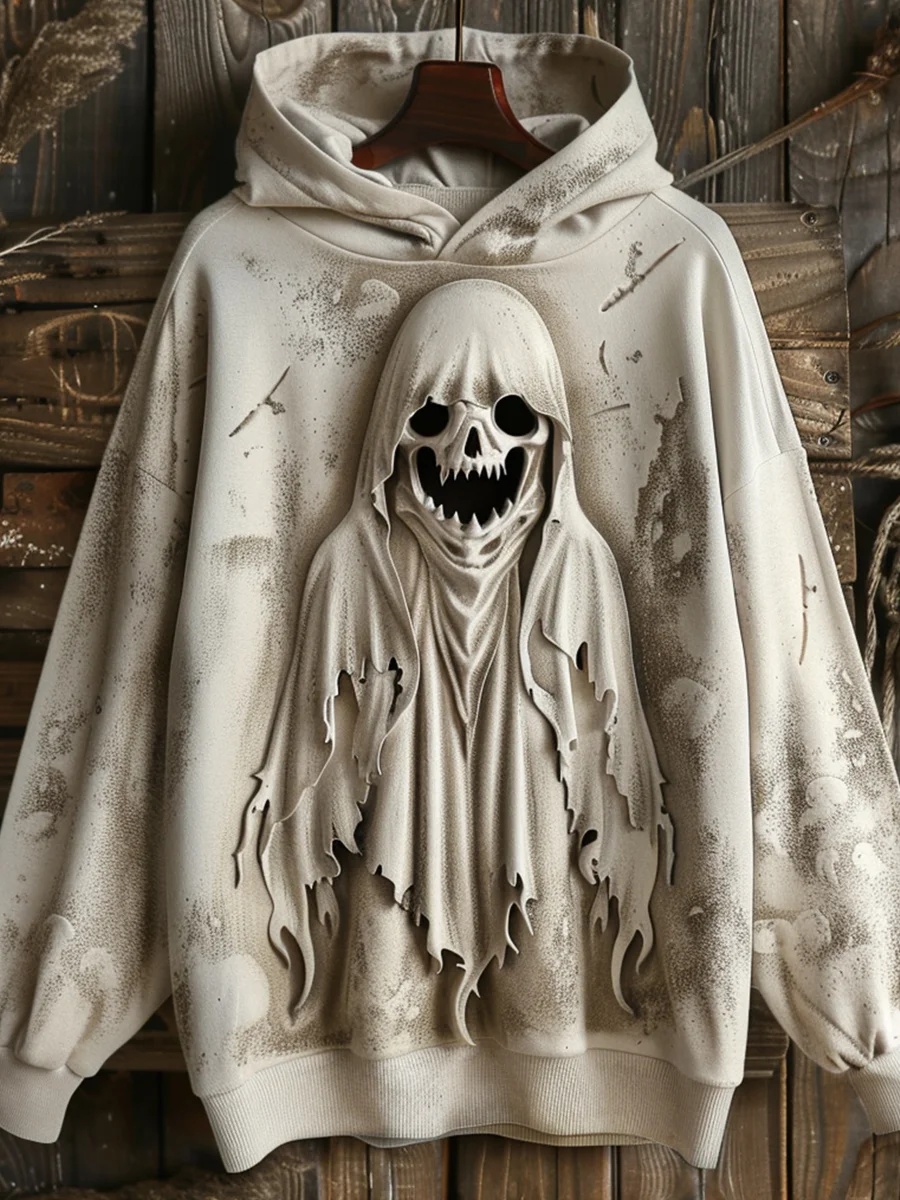 3D Ghost Print Hoodie